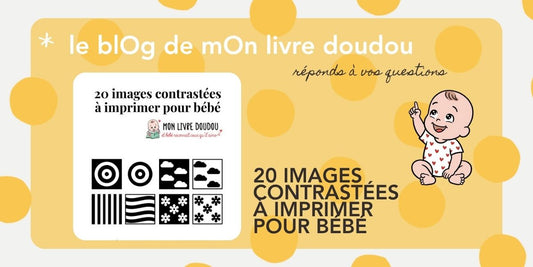 20 images contrastées noir et blanc à imprimer pour bébé de 0 à 4 mois